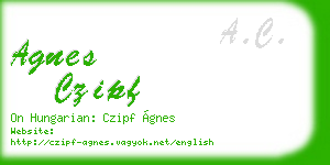 agnes czipf business card